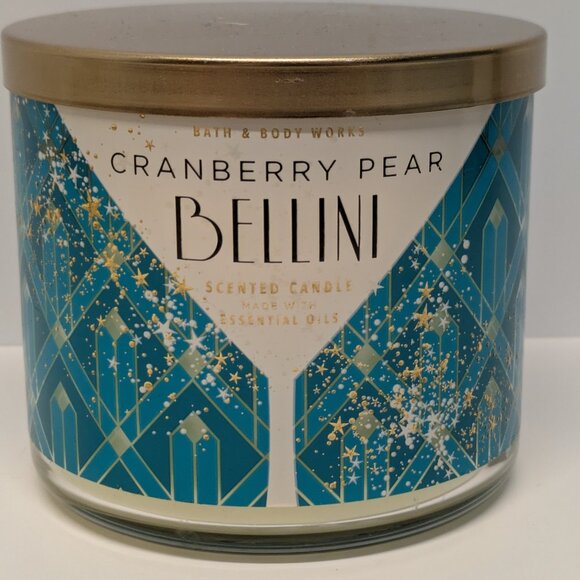 NEW! Bath & Body Works Cranberry Pear Bellini - 3-Wick Jar Candle - Picture 1 of 3